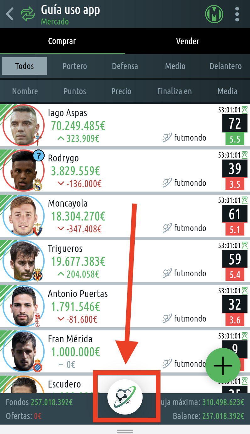 Nueva app de futmondo